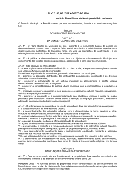 Lei Municipal 7.165 - Prefeitura Municipal de Belo Horizonte