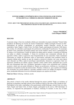 estudo sobre o fen&ocirc;meno bullying em escolas de ensino