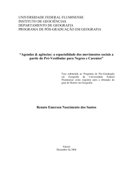 Agendas & ag&ecirc;ncias: a espacialidade dos movimentos sociais a