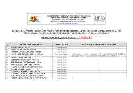 Homologa&ccedil;&atilde;o das Inscri&ccedil;&otilde;es - Linha 01