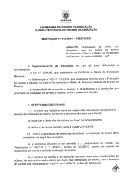 Instru&ccedil;&atilde;o n&ordm; 013/2014 &ndash; Sued/Seed