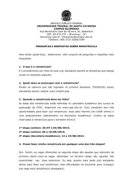 Perguntas e Respostas - Campus Blumenau