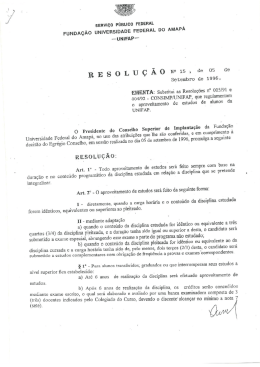 APROVEITAMENTO DE ESTUDOS &ndash; UNIFAP(Resolu&ccedil;&atilde;o-n-15