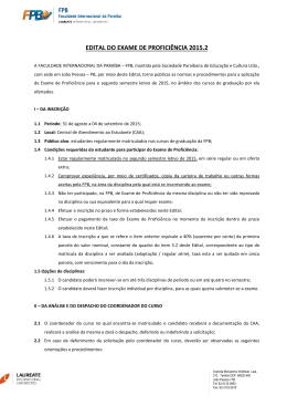 EDITAL DO EXAME DE PROFICI&Ecirc;NCIA 2015.2