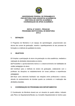 Edital 03/2015 - Programa Institucional de Monitoria 2015.2