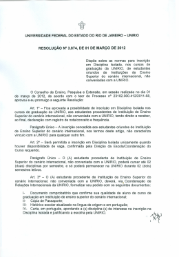 Inscri&ccedil;&atilde;o em Disciplina Isolada