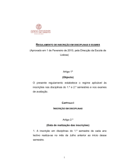 Regulamento de Inscrição em Disciplinas e Exames
