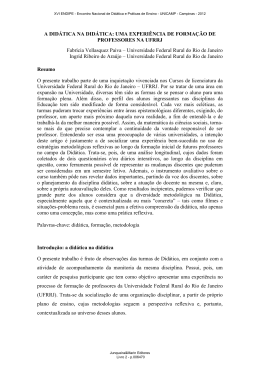 A DID&Aacute;TICA NA DID&Aacute;TICA: UMA EXPERI&Ecirc;NCIA DE