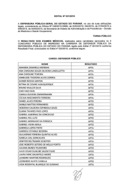 Edital Nº 031/2015 - Resultado de Exames Médicos