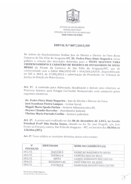 EDITAL N.&ordm; 007/2015/DF