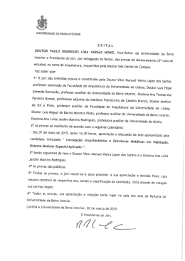 Edital - Universidade da Beira Interior