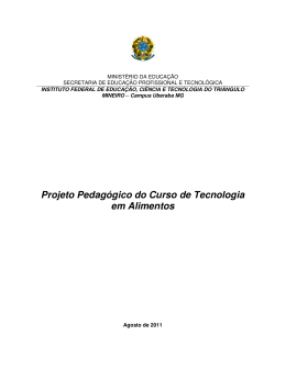 Projeto Pedagógico do Curso de Tecnologia em Alimentos