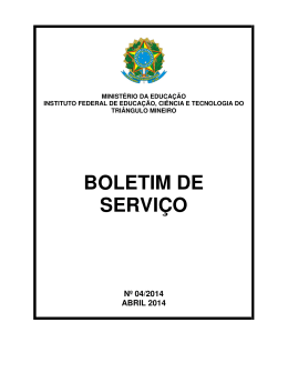BOLETIM DE SERVIÇO