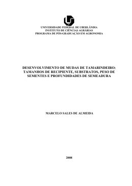 DESENVOLVIMENTO DE MUDAS DE TAMARINDEIRO