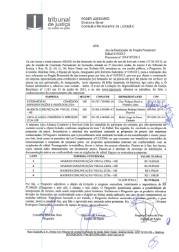 Ata de Realização - Tribunal de Justiça do Estado de Goiás