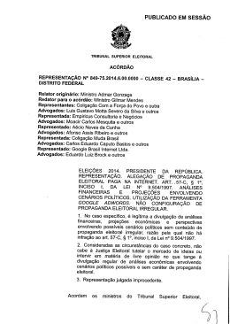 PUBLICADO EM SESS&Atilde;O ..- - Resolu&ccedil;&atilde;o TSE n. 23.417, de 11 de