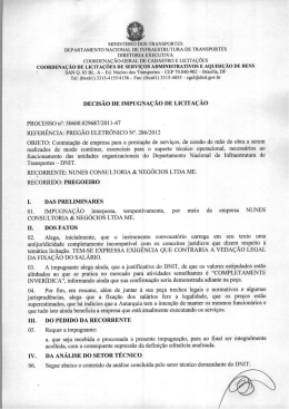 impetrante NUNES CONSULTORIA & NEG&Oacute;CIOS Ltda ME.