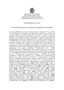 Ata de Resultado de Julgamento das Propostas de Preços