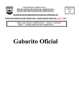 Gabarito Oficial - CFSBCT-ME 2008
