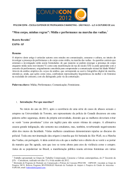 “Meu corpo, minhas regras”: Mídia e performance na