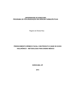 Preenchimento d&eacute;rmico facial com produto a base de &aacute;cido