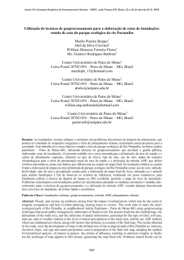 Utiliza&ccedil;&atilde;o de t&eacute;cnicas de geoprocessamento para a elabora&ccedil;&atilde;o de