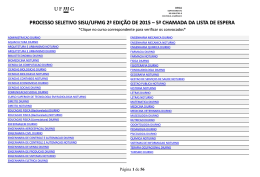 a quinta chamada da lista de espera da segunda edi&ccedil;&atilde;o do Sisu 2015