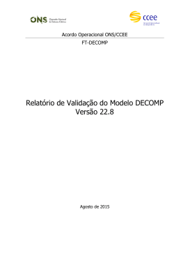 Relatório de Validação do Modelo DECOMP