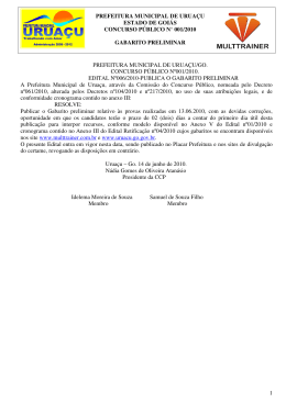 1 PREFEITURA MUNICIPAL DE URUA&Ccedil;U ESTADO