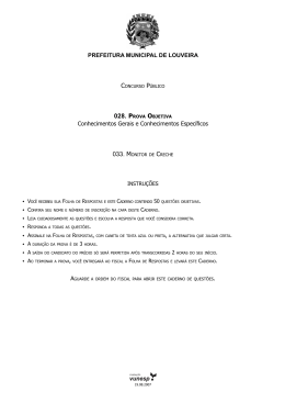 PREFEITURA MUNICIPAL DE LOUVEIRA Conhecimentos Gerais e