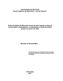 Efeito da adi&ccedil;&atilde;o de diferentes fontes de &oacute;leo vegetal na dieta de