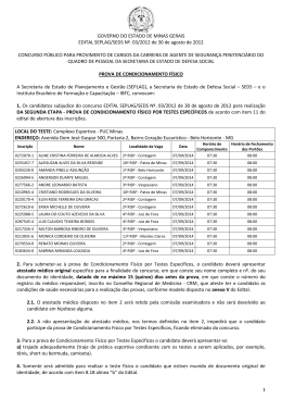Convoca&ccedil;&atilde;o - Segunda Etapa - Prova de Condicionamento