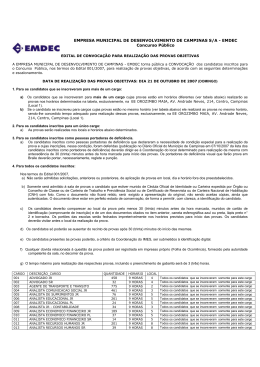 edital de convoca&ccedil;&atilde;o para realiza&ccedil;&atilde;o das provas objetivas