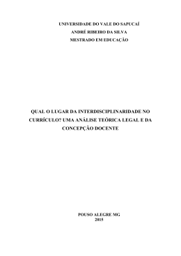qual o lugar da interdisciplinaridade no curr&iacute;culo?