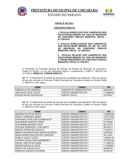 PREFEITURA MUNICIPAL DE UMUARAMA ESTADO DO