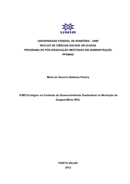 ICMS Ecol&oacute;gico no Contexto do Desenvolvimento