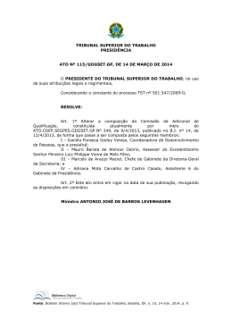 tribunal superior do trabalho presidência ato nº 115/gdgset.gp