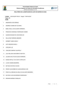 1&ordf; Chamada da Lista de Espera