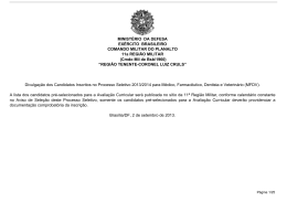 divulga&ccedil;&atilde;o dos candidatos inscritos no processo