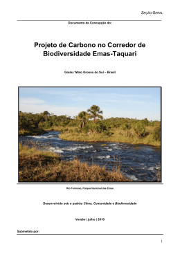 Projeto de Carbono no Corredor de Biodiversidade Emas