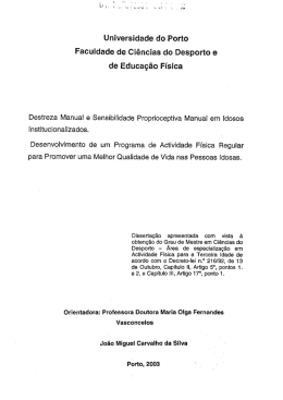 Universidade do Porto Faculdade de Ciências do Desporto e