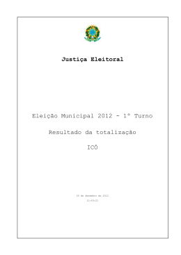 Justi&ccedil;a Eleitoral Elei&ccedil;&atilde;o Municipal 2012