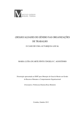 (des)igualdades de g&eacute;nero nas organiza&ccedil;&otilde;es de trabalho