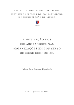 A MOTIVA&Ccedil;&Atilde;O DOS COLABORADORES NAS ORGANIZA&Ccedil;&Otilde;ES