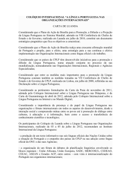 Carta de Luanda - II Conferência Língua Portuguesa no Sistema
