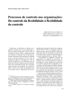 Processos de controlo nas organiza&ccedil;&otilde;es: Do controlo da