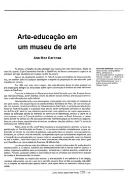 Arte-educa&ccedil;&atilde;o em um museu de arte Ana Mae Barbosa
