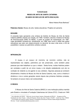 Comunicação MUSEU DE ARTE DE SANTA CATARINA: 20 ANOS