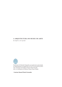 A ARQUITECTURA DO MUSEU DE ARTE