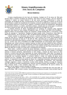 Hist&oacute;rico do Museu de Arte Sacra